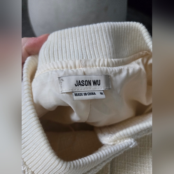 09. Jason Wu Tweed Cropped Bomber Jacket Cream - Picture 7 of 8